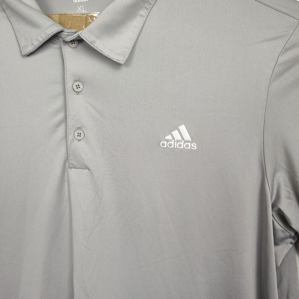Adidas Golf Polo Shirt Men's XL Light Gray Short Sleeves Lightweight - Picture 3 of 9